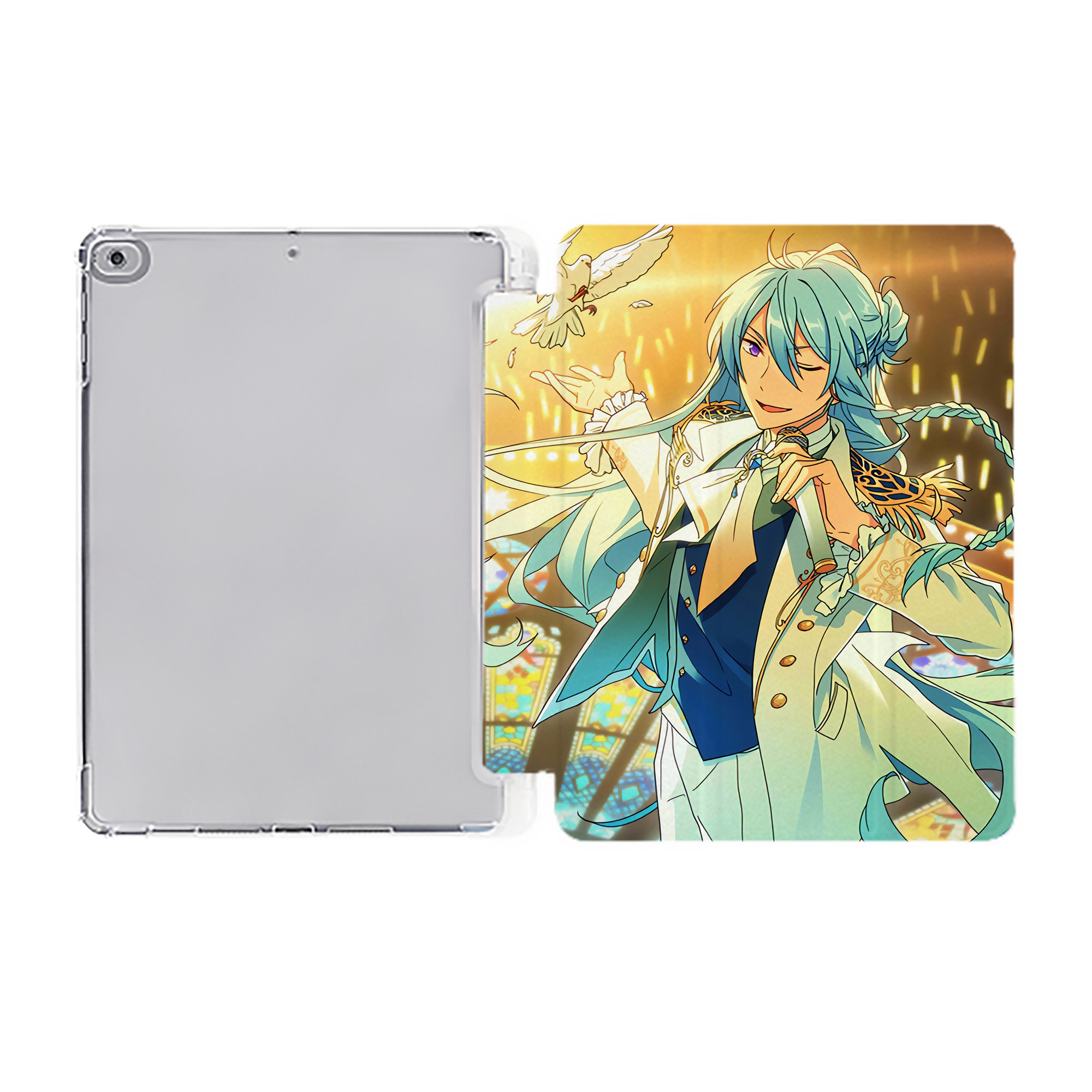 （画像用） あんさんぶるスターズ! Ensemble Stars IPad ケース ペン収納付き 三つ折りスタンド PUレザー×シリコン 対応機種9.5/10.5/10.9インチ